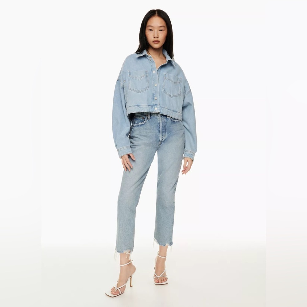 Agolde Riley High Rise Straight Crop Jean in Curio